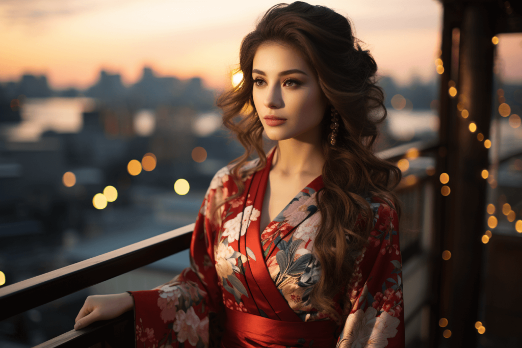 kobieta w kimono