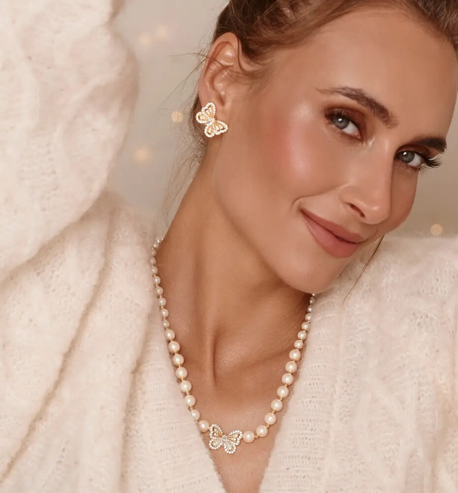 Kolczyki złote w kształcie śnieżynki KSY0588 fot. bydziubeka.pl